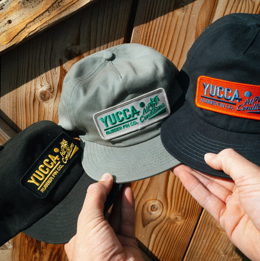 Yucca All Conditions Snapback Hat - Black - Yucca Fins