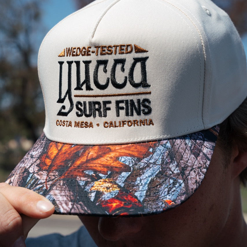 Yucca Wedge Tested Camo Snapback Hat - Yucca Fins