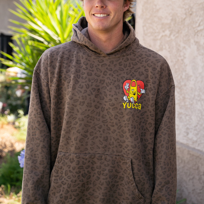Yucca Heart Unisex Hoodie - Leopard - Yucca Fins