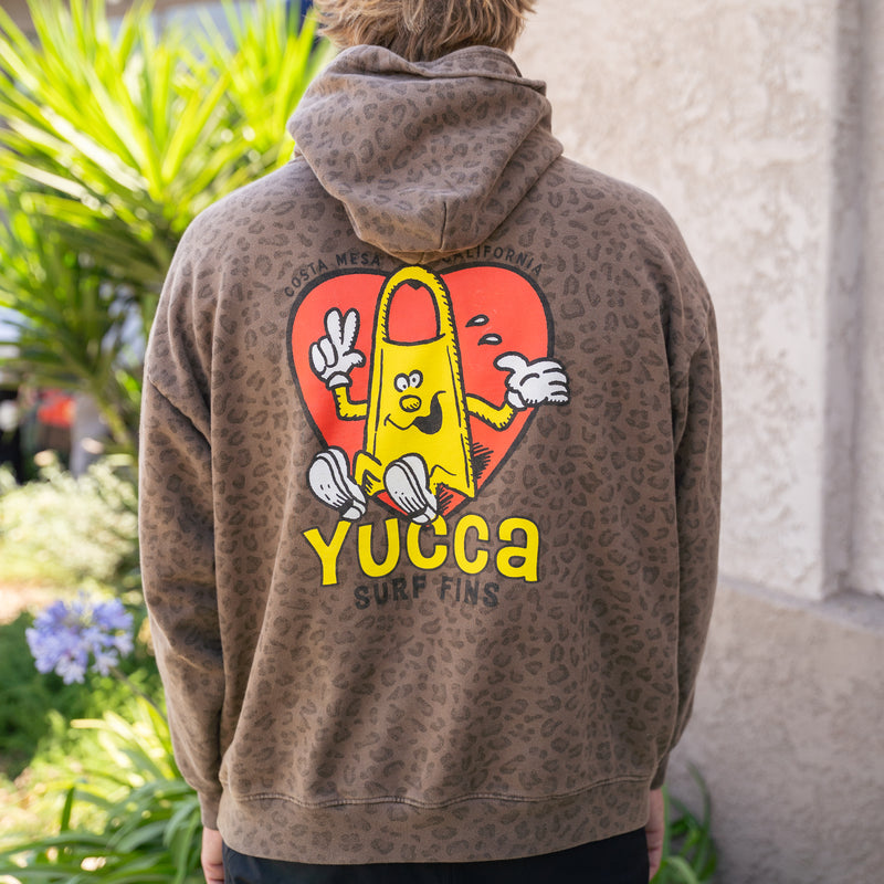Yucca Heart Unisex Hoodie - Leopard - Yucca Fins