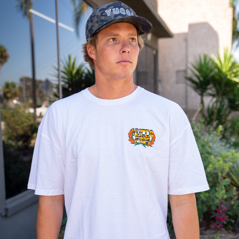 Yucca World Tour Men's T-Shirt - White - Yucca Fins