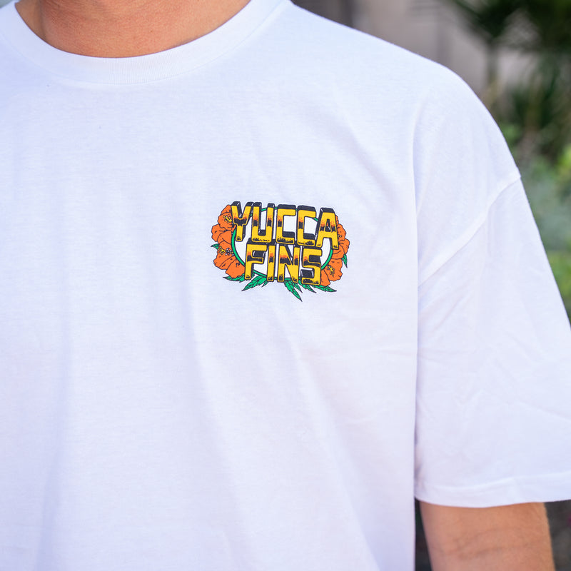 Yucca World Tour Men's T-Shirt - White - Yucca Fins