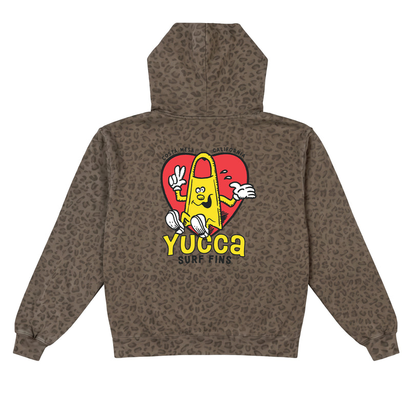 Yucca Heart Unisex Hoodie - Leopard - Yucca Fins
